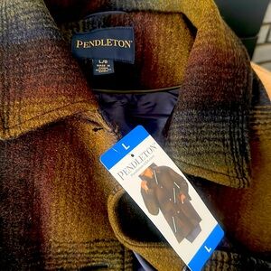 Pendleton Women's Wool Blend Coat (Exploded Rainbow, L), Green